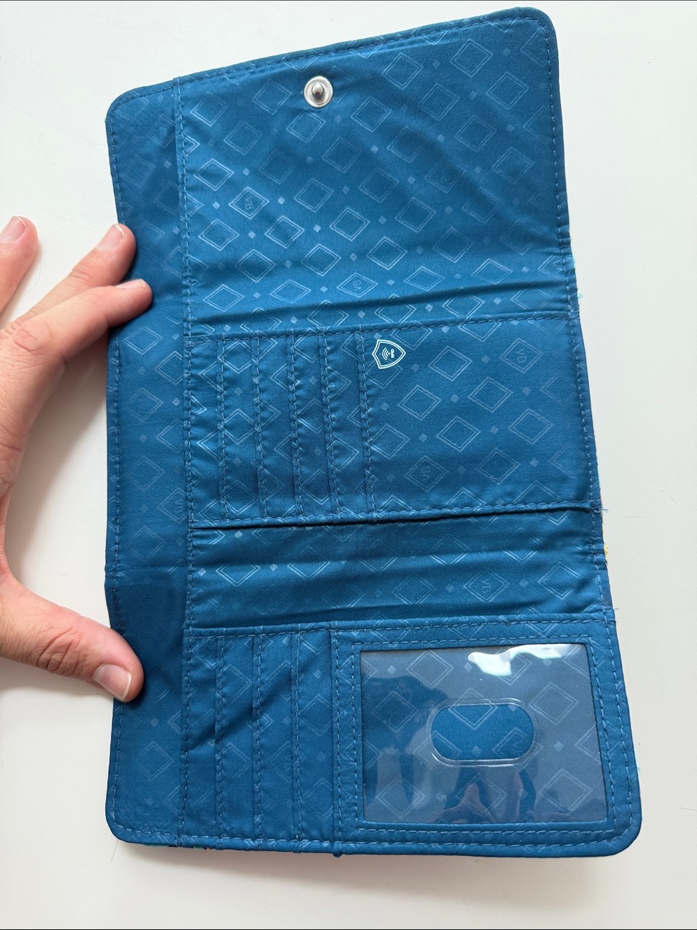 Vera Bradley Teal Floral Mandala Quilted Wallet - Picture 3 of 4